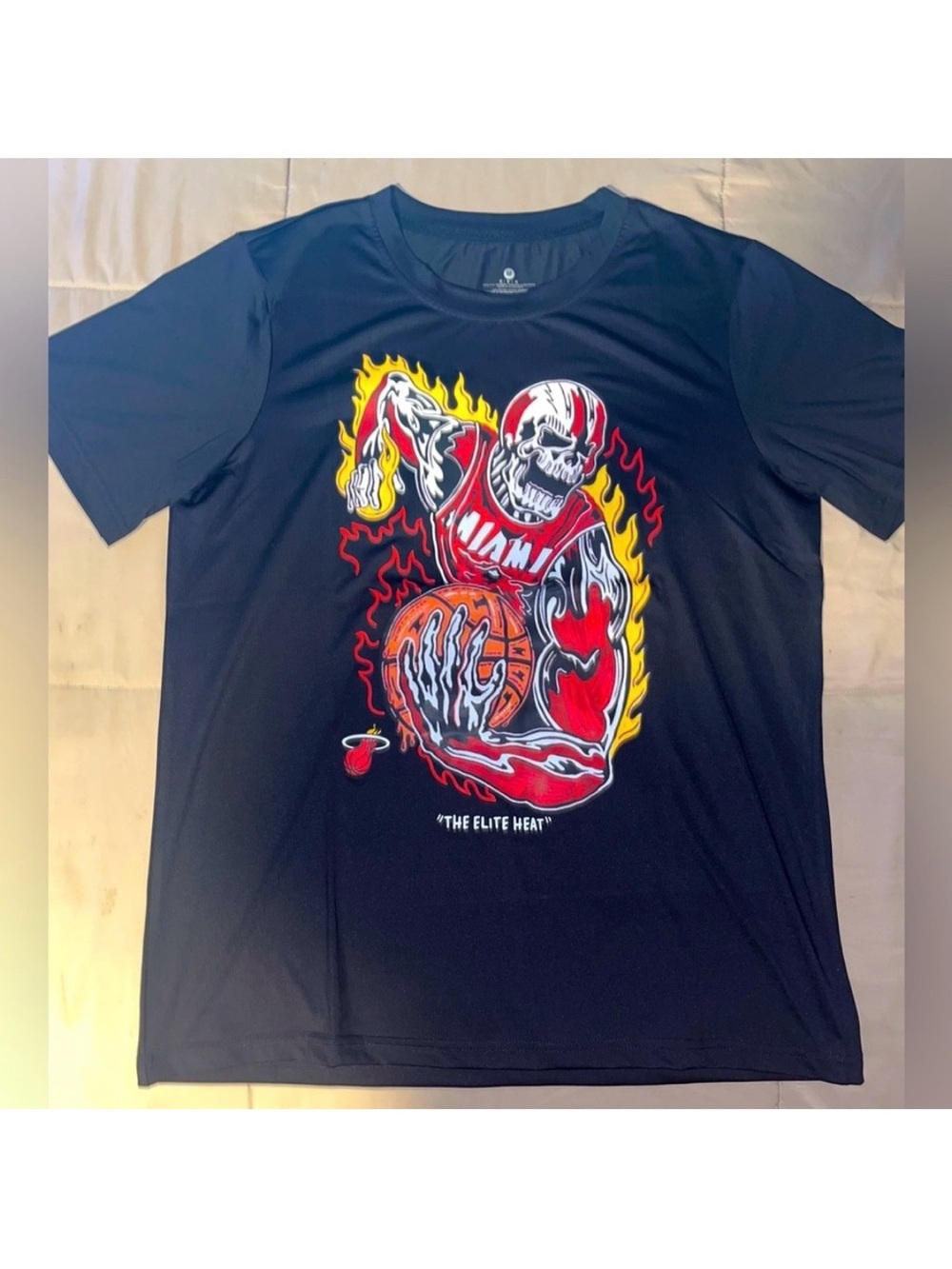 Black Short Sleeve MIAMI HEAT NBA Graphic T Shirt THE ELITE HEAT